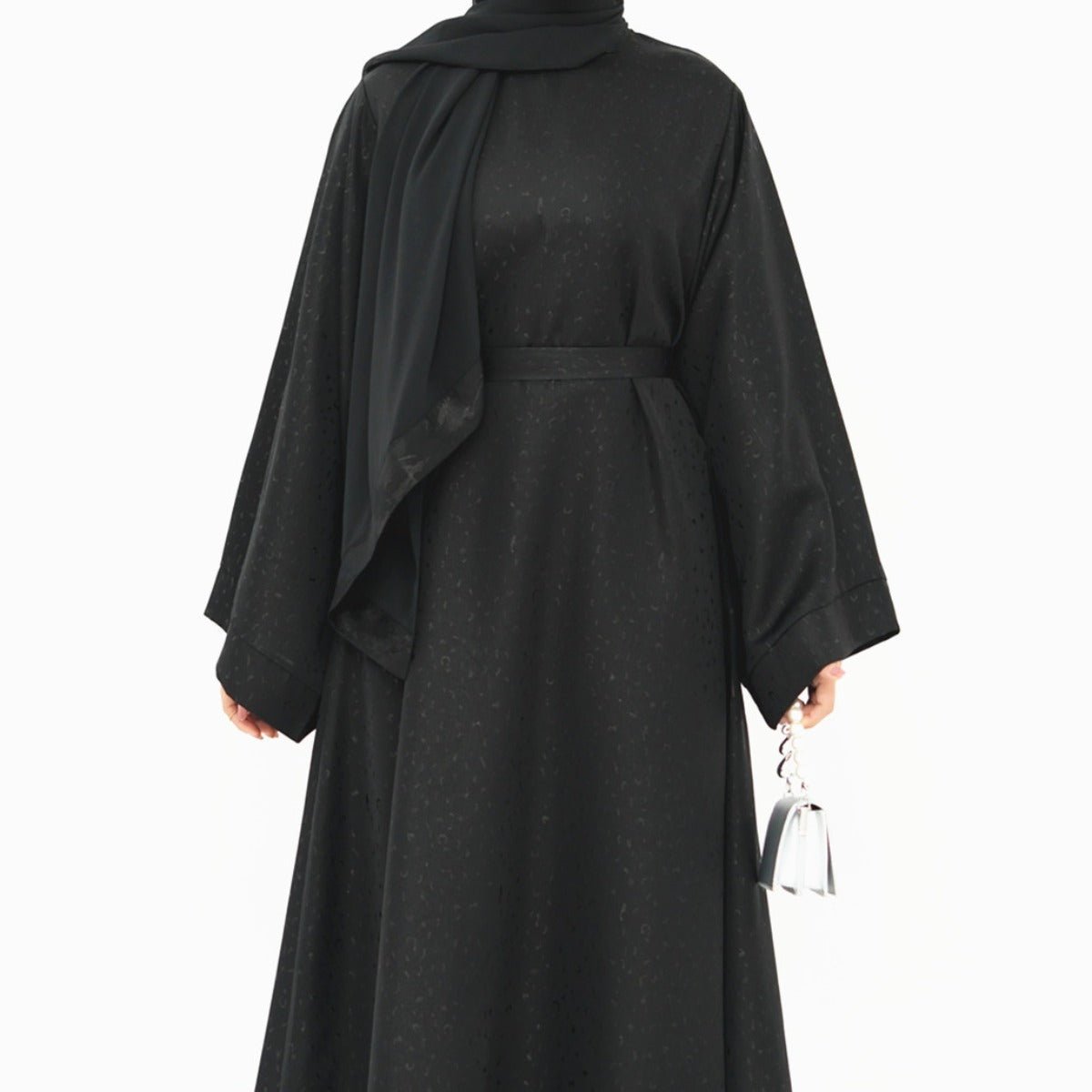 Modest Elegant Solid Color Abaya Robe with Wide Sleeves & Detachable Belt(MA279) - Mariam's Collection