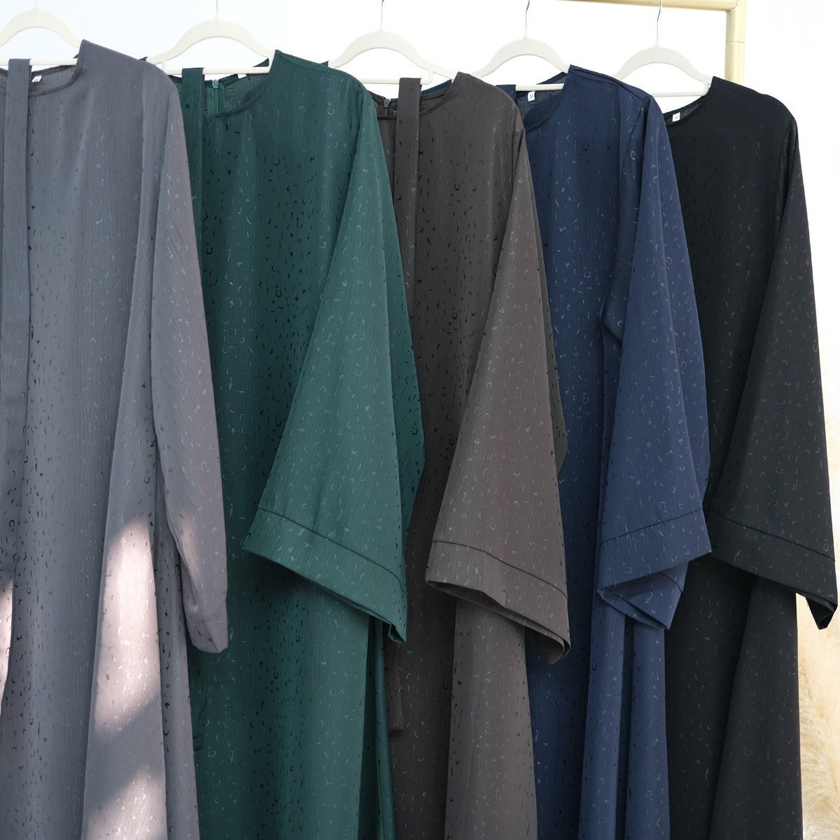 Modest Elegant Solid Color Abaya Robe with Wide Sleeves & Detachable Belt(MA279) - Mariam's Collection