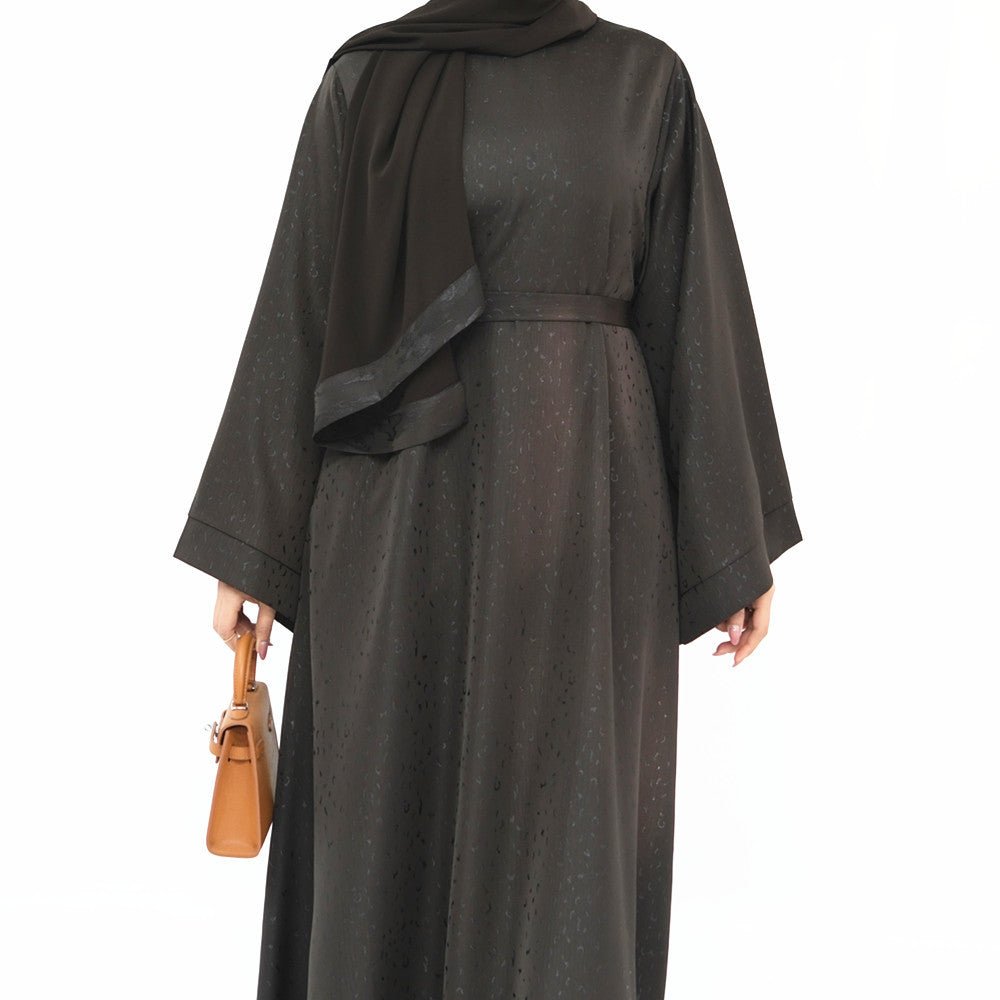 Modest Elegant Solid Color Abaya Robe with Wide Sleeves & Detachable Belt(MA279) - Mariam's Collection