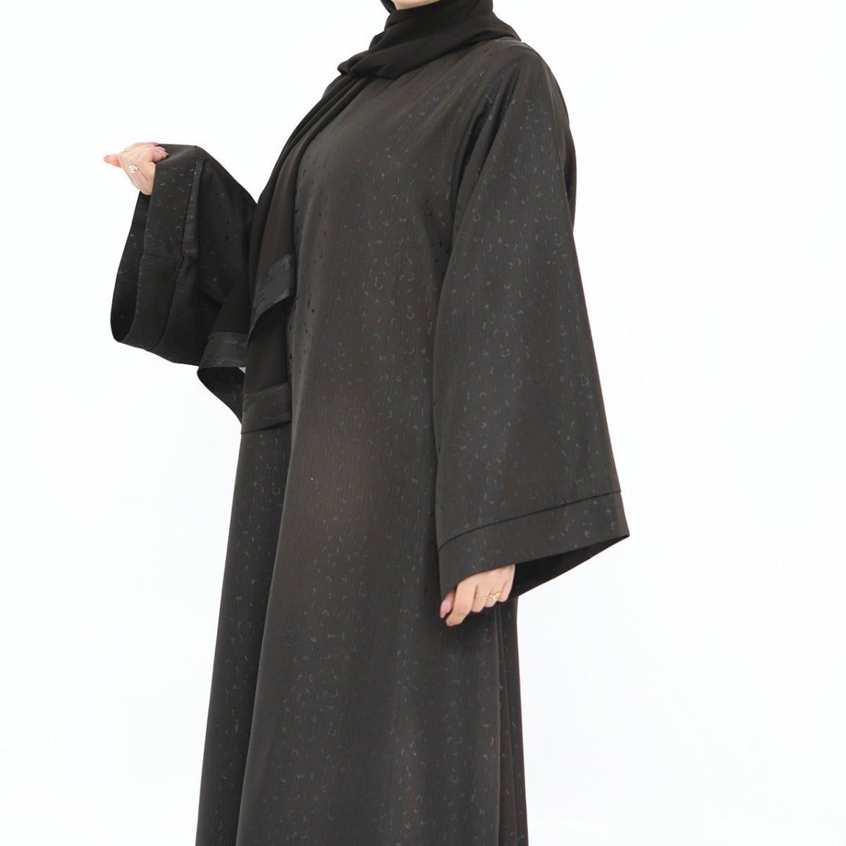Modest Elegant Solid Color Abaya Robe with Wide Sleeves & Detachable Belt(MA279) - Mariam's Collection