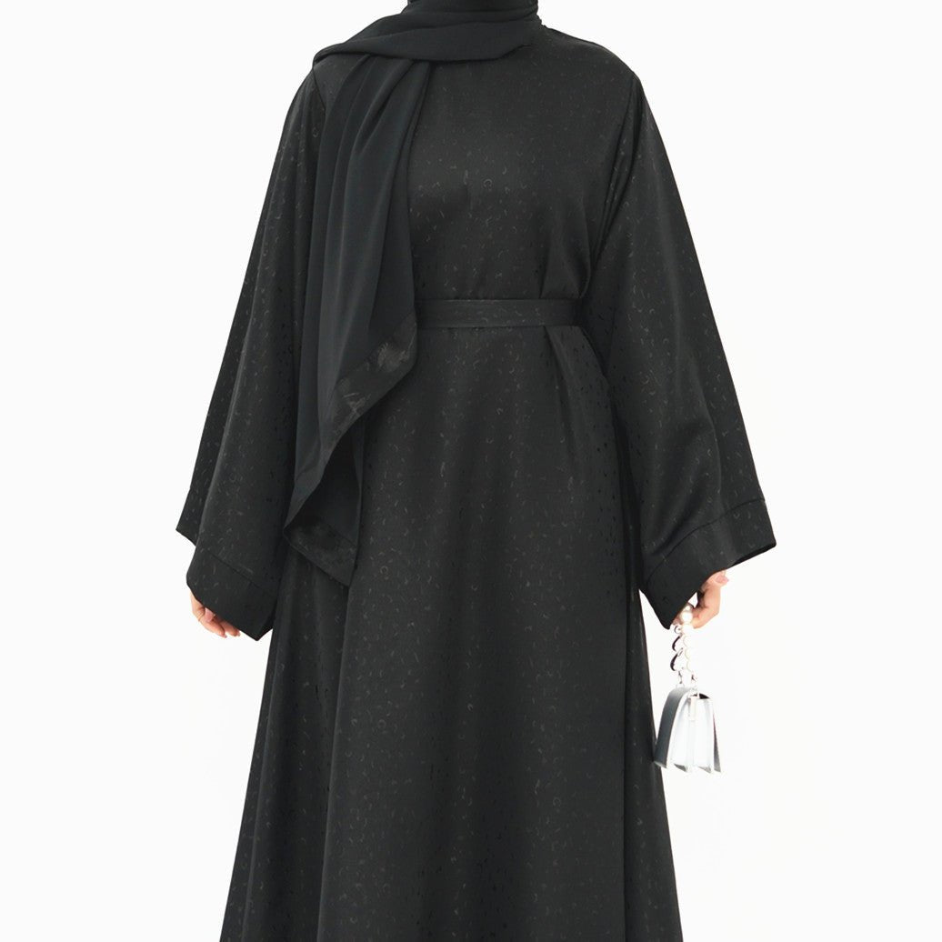 Modest Elegant Solid Color Abaya Robe with Wide Sleeves & Detachable Belt(MA279) - Mariam's Collection