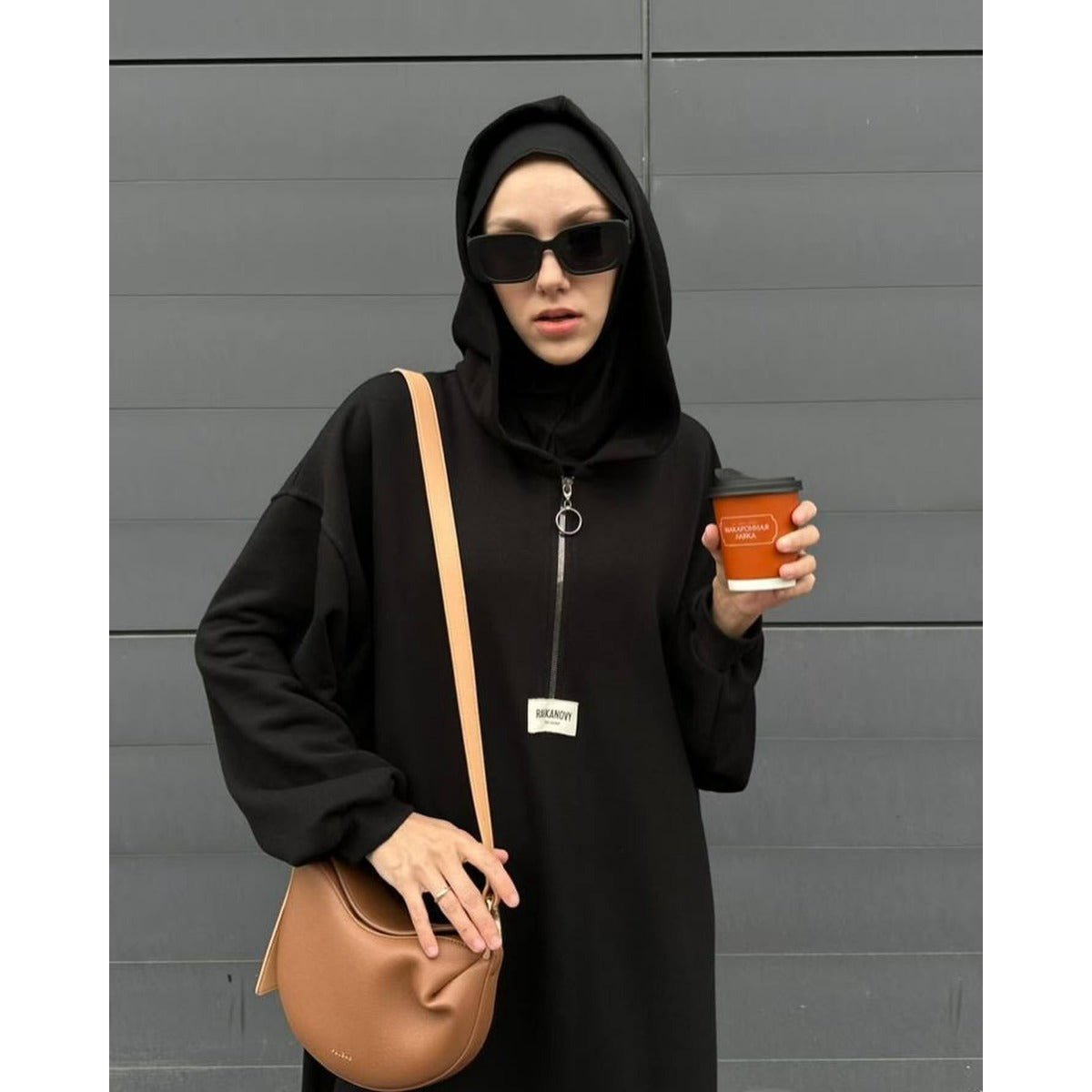Modest Hooded Dress | Muslim Women's Long Sleeve Casual Abaya. (MA257) - Mariam's Collection