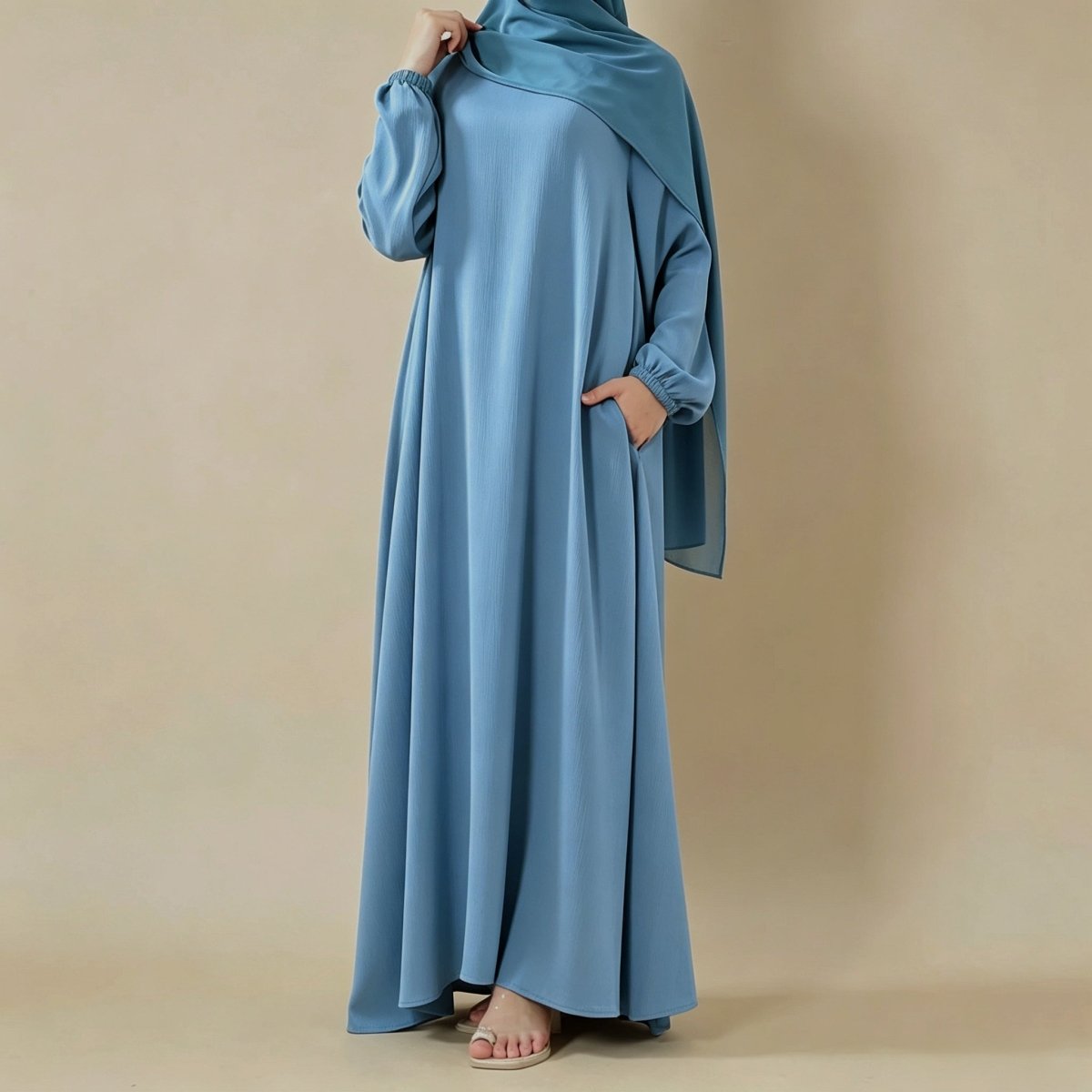 Modest Luxury Premium Nida Abaya | Zoom Umbrella Cut Summer Abaya (MA233) - Mariam's Collection