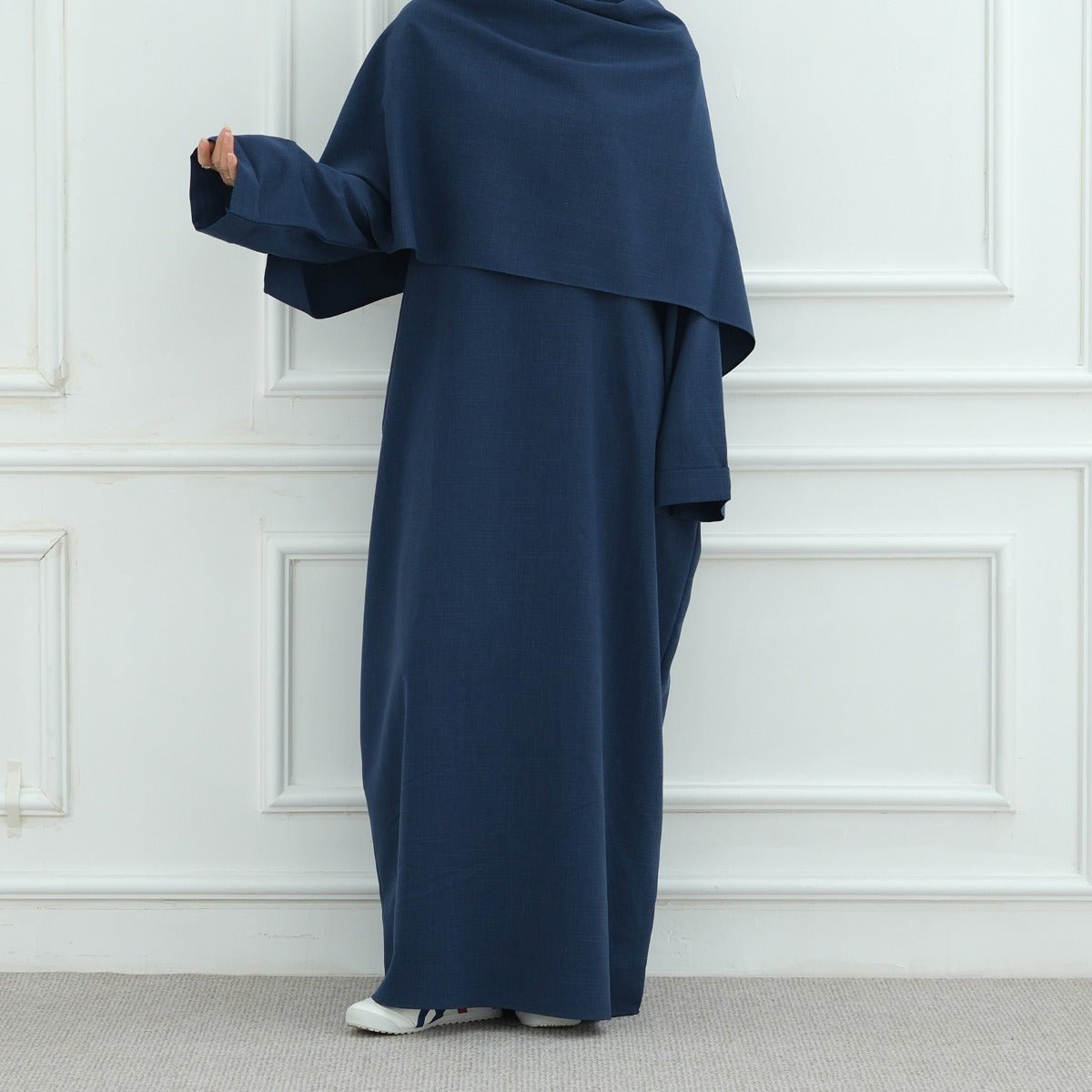 Modest Luxury Robe Dress Set | Premium Muslim Solid Color Two - Piece Abaya. (MA249) - Mariam's Collection