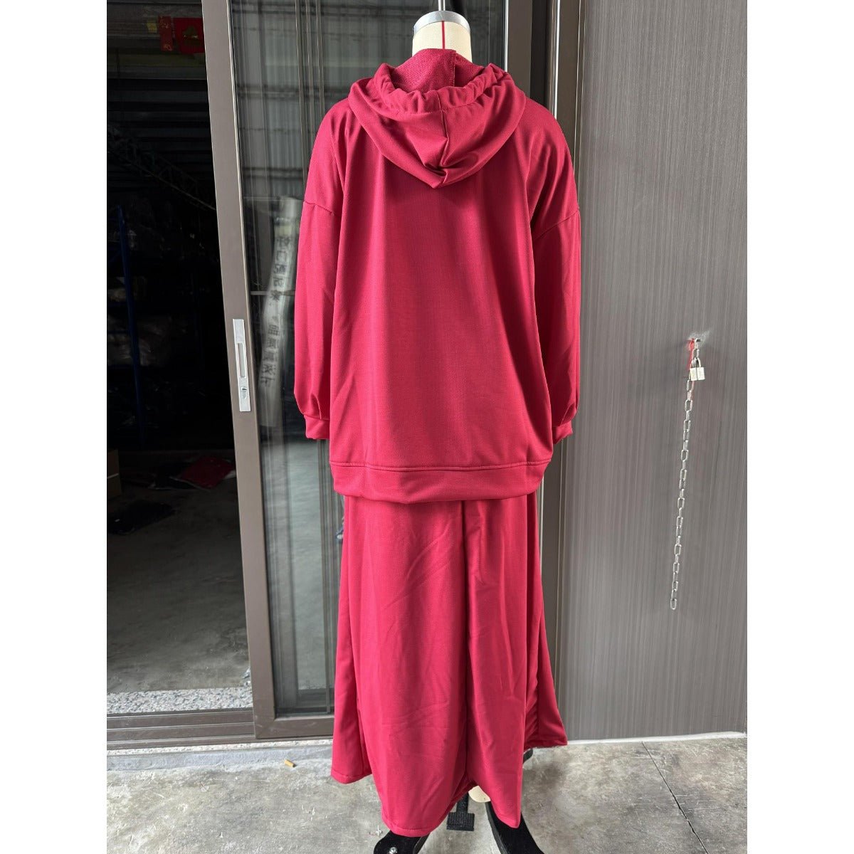 Modest Muslim Casual Wear Hooded Set | Long Sleeve Jacket & Maxi Skirt. (MS095) - Mariam's Collection