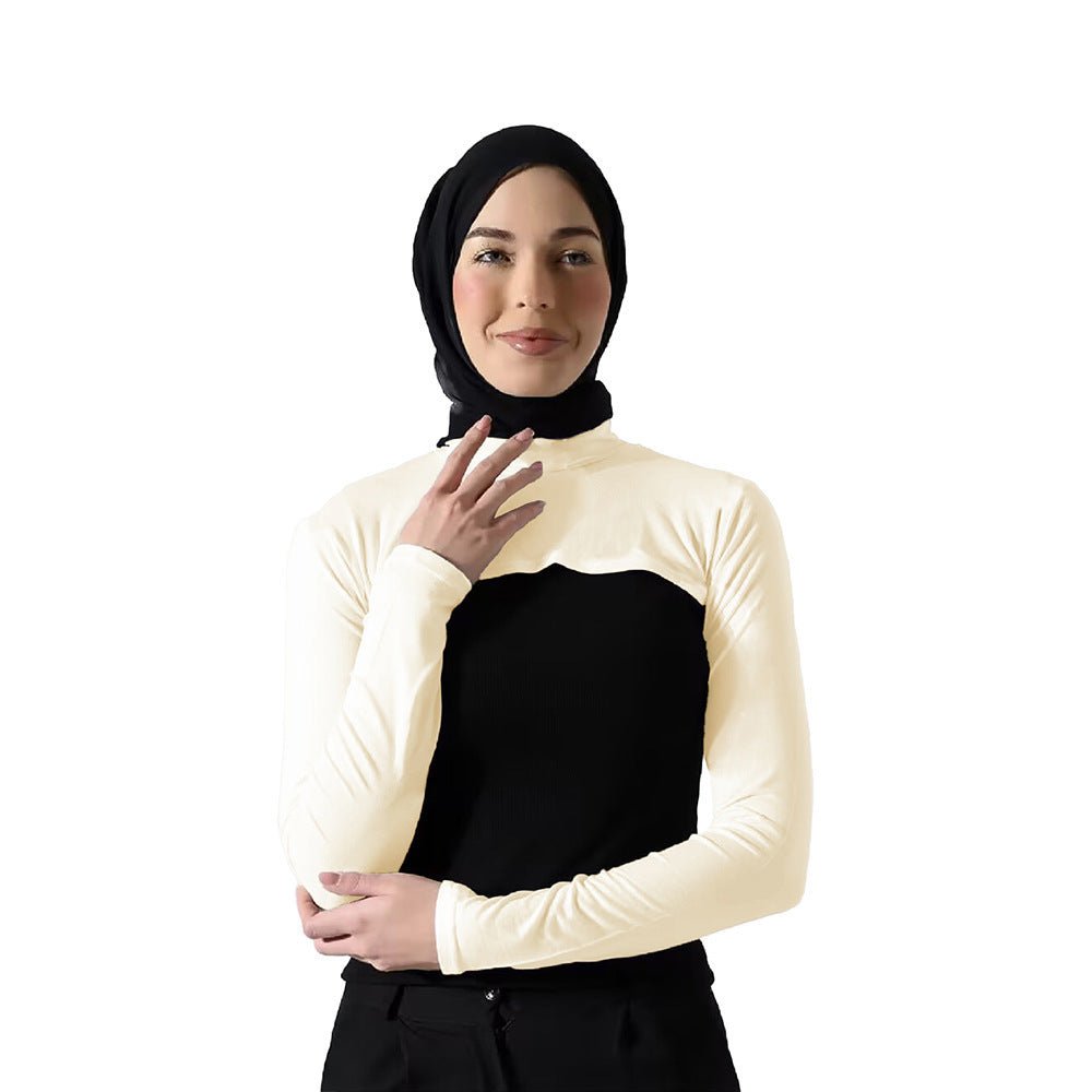 🎁 Modest Shoulder - Cover Base Layer Versatile Sleeveless Inner Top with Attached Sleeves | One Size (MAC409) (100% off) - Mariam's Collection