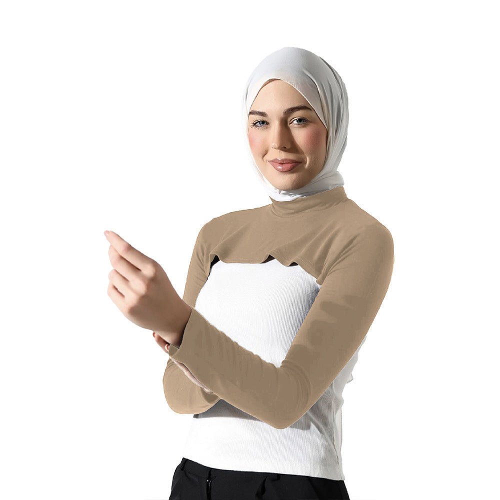 Modest Shoulder - Cover Base Layer Versatile Sleeveless Inner Top with Attached Sleeves | One Size (MAC409) - Mariam's Collection