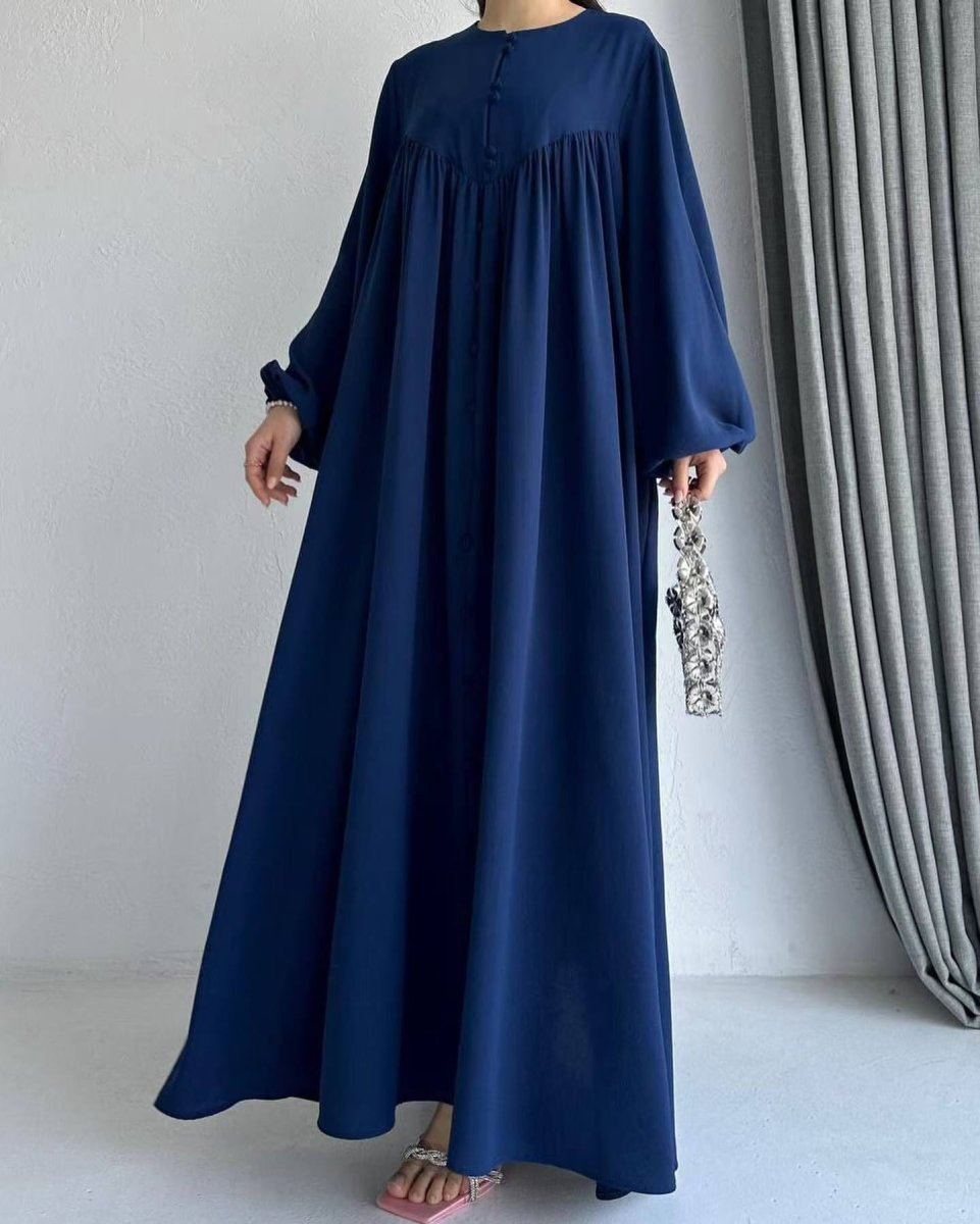 Modest Swinging sleeve Button - down Muslim Abaya (MA174) - Mariam's Collection