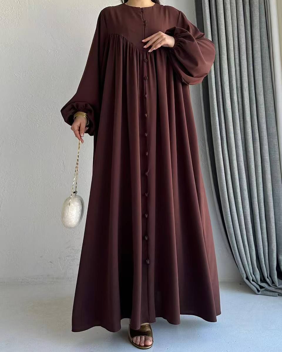 Modest Swinging sleeve Button - down Muslim Abaya (MA174) - Mariam's Collection