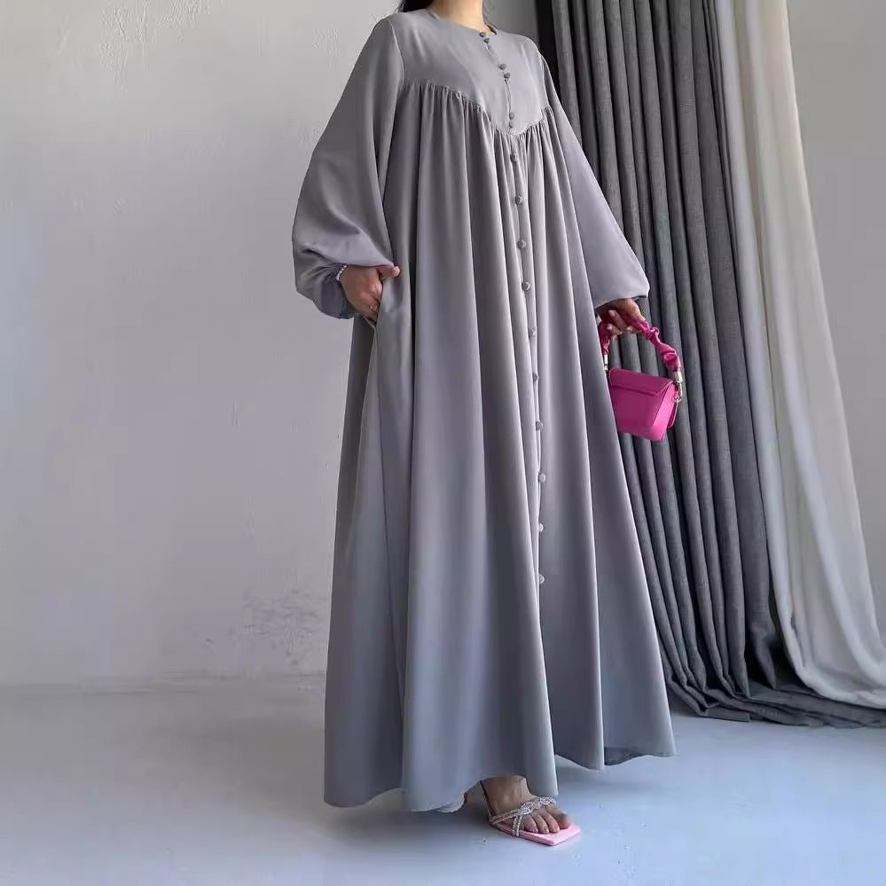 Modest Swinging sleeve Button - down Muslim Abaya (MA174) - Mariam's Collection
