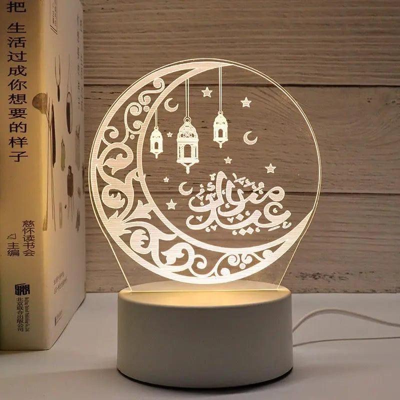 MR012 Ramadan 3D Led Night Light,USB 16 Color Change Remote Control Light - Mariam's Collection