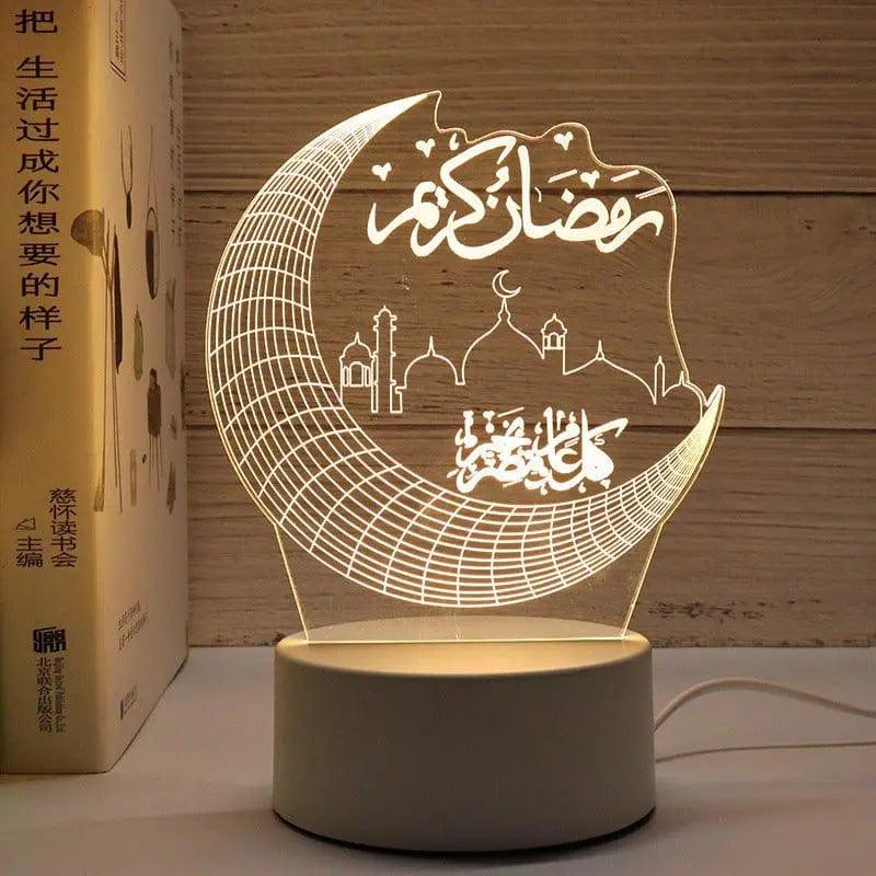 MR012 Ramadan 3D Led Night Light,USB 16 Color Change Remote Control Light - Mariam's Collection