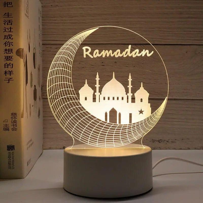 MR012 Ramadan 3D Led Night Light,USB 16 Color Change Remote Control Light - Mariam's Collection