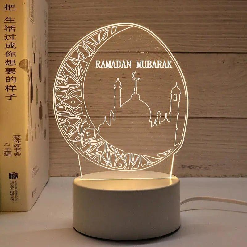 MR012 Ramadan 3D Led Night Light,USB 16 Color Change Remote Control Light - Mariam's Collection