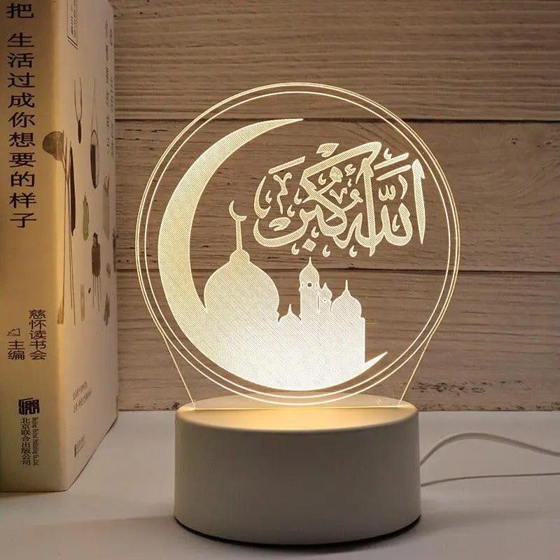 MR012 Ramadan 3D Led Night Light,USB 16 Color Change Remote Control Light - Mariam's Collection