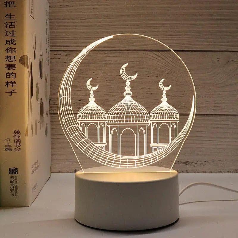 MR012 Ramadan 3D Led Night Light,USB 16 Color Change Remote Control Light - Mariam's Collection
