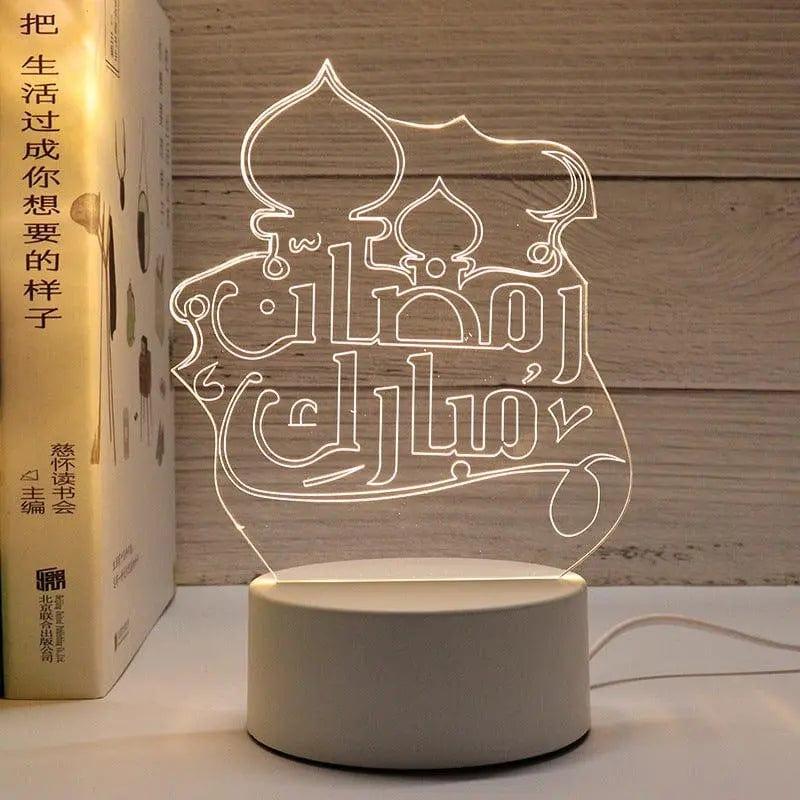 MR012 Ramadan 3D Led Night Light,USB 16 Color Change Remote Control Light - Mariam's Collection