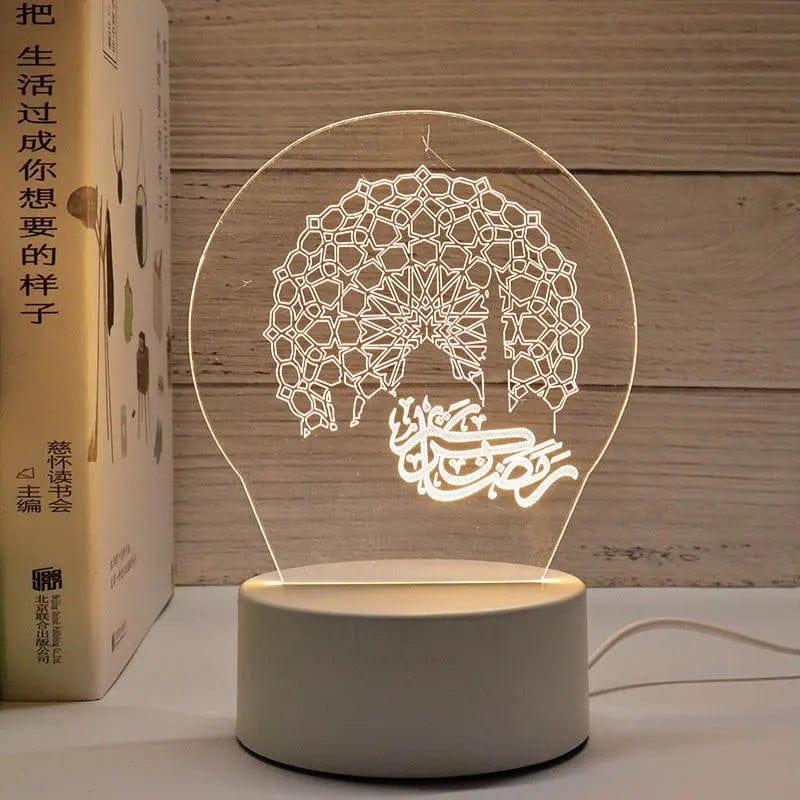 MR012 Ramadan 3D Led Night Light,USB 16 Color Change Remote Control Light - Mariam's Collection