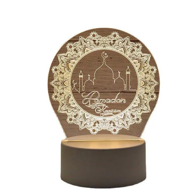 MR012 Ramadan 3D Led Night Light,USB 16 Color Change Remote Control Light - Mariam's Collection