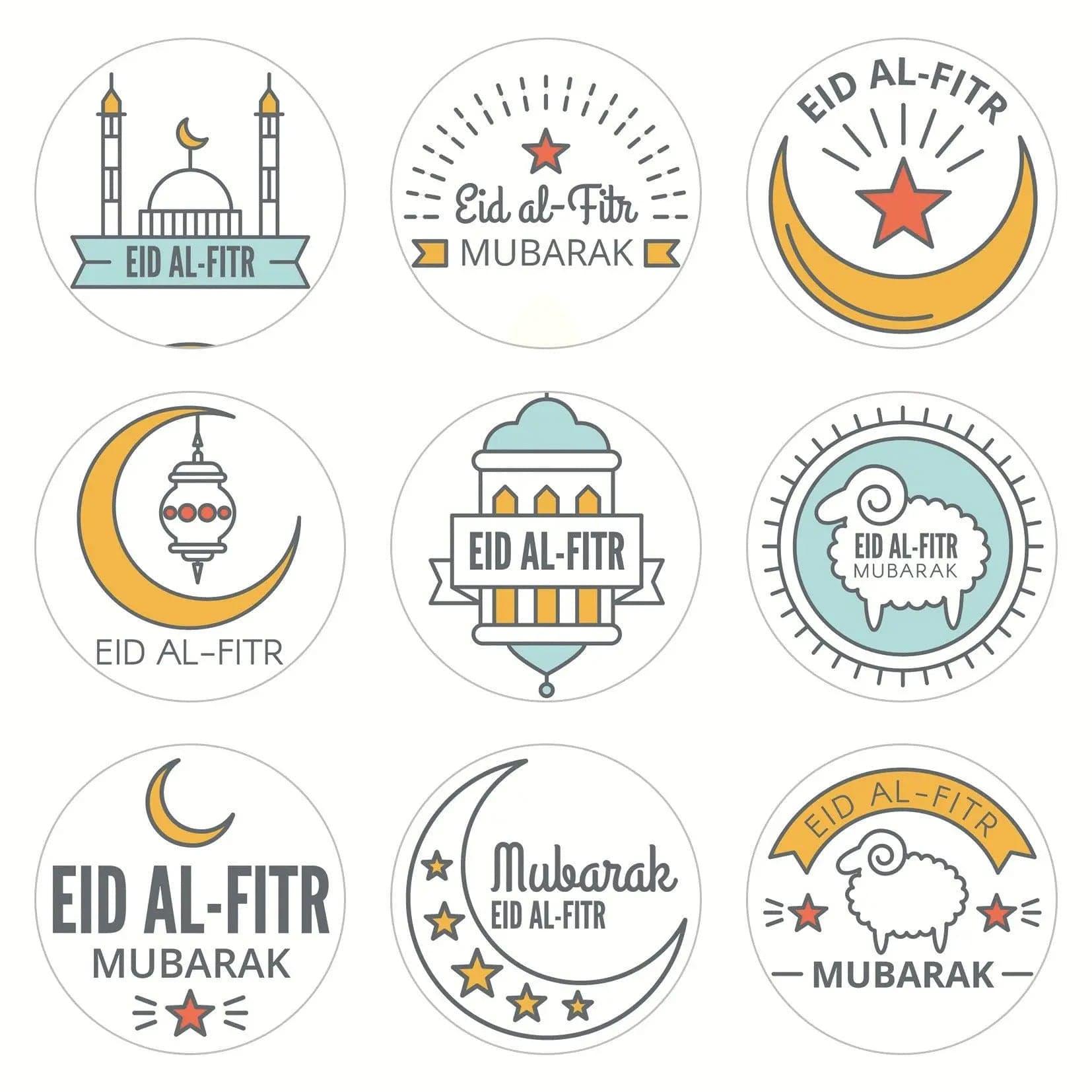 MR014 Ramadan Sticker, 90 Pcs Stickers Eid Mubarak Decoration - Mariam's Collection