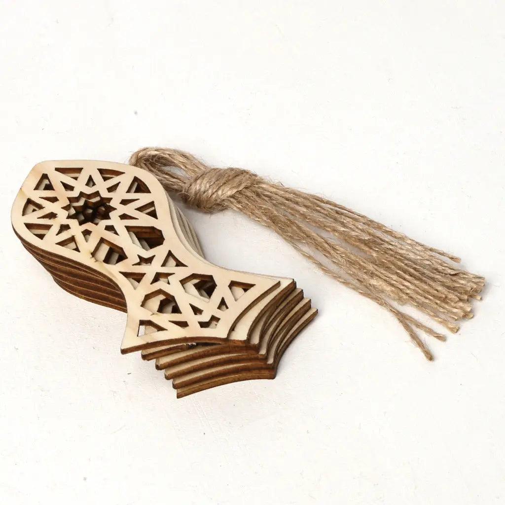 MR022 10 Pcs Ramadan Wooden Hang Tags Pendant, Ramadan Decoration - Mariam's Collection
