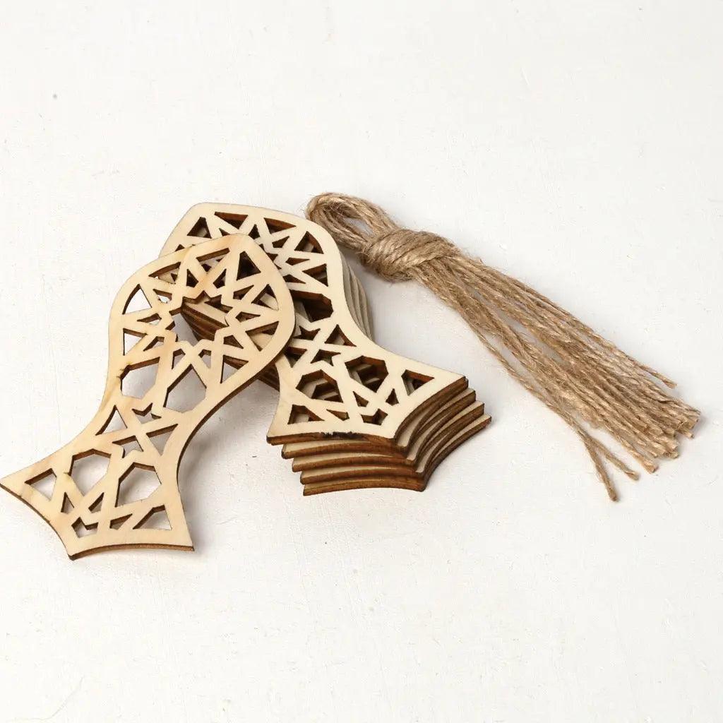 MR022 10 Pcs Ramadan Wooden Hang Tags Pendant, Ramadan Decoration - Mariam's Collection