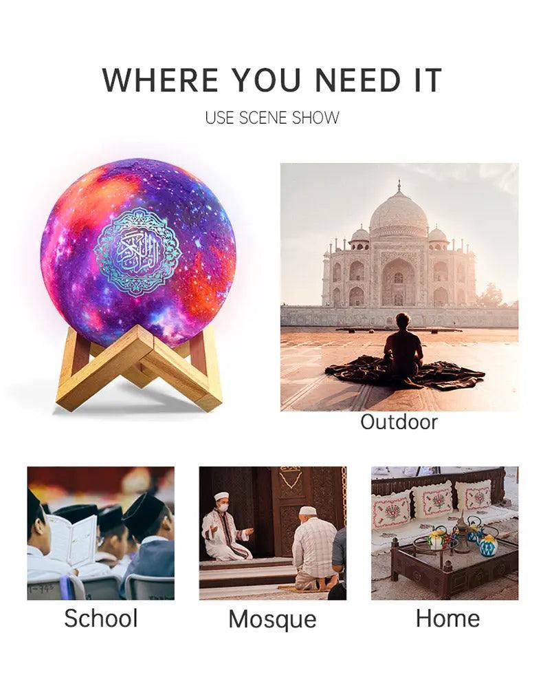 MR033 Color Moon Light Bluetooth Quran Speaker, QB512 Smart App Control Night Light - Mariam's Collection