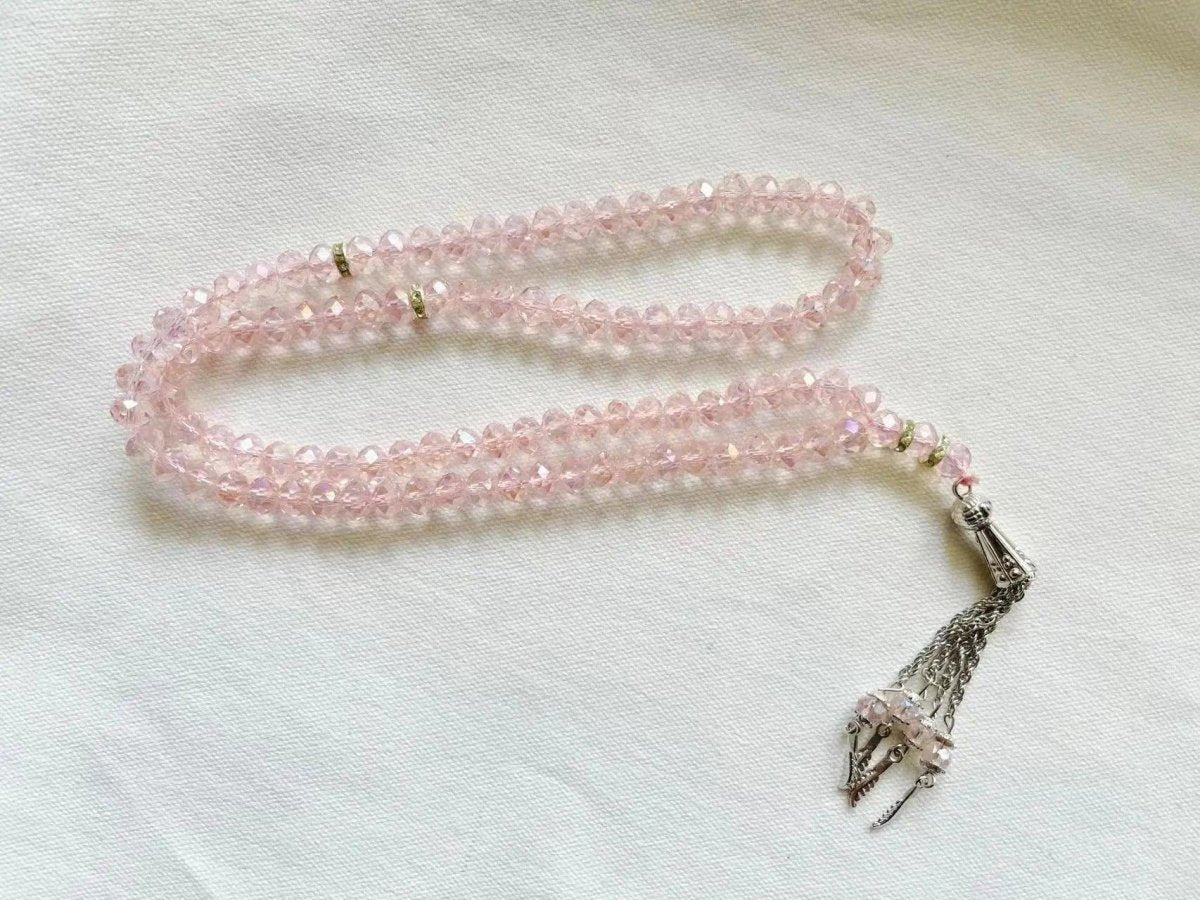 ๐ MR039 Crystal Glass Muslim Prayer Tasbeeh, 99pcs beads (100% off) - Mariam's Collection