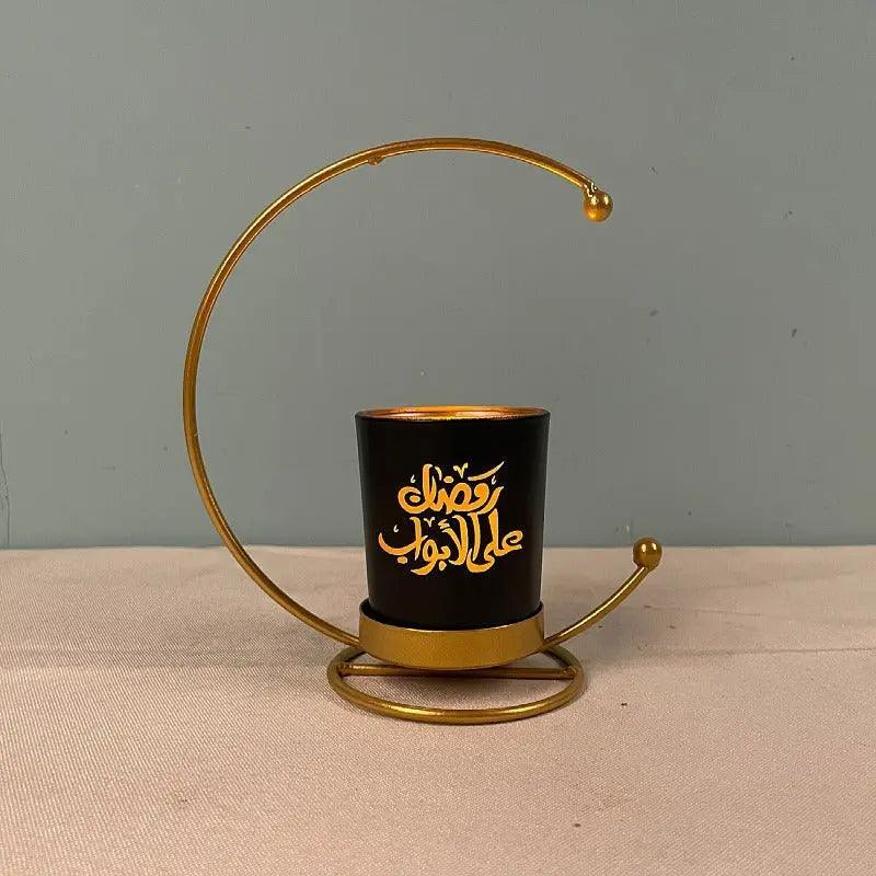 MR041 iron candlestick moon star lamp, ramadan decoration - Mariam's Collection
