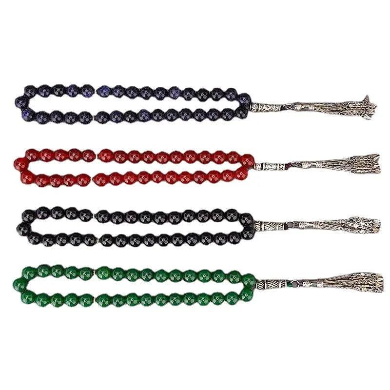 MR051 Agate Tasbeeh - Natural Crystal Prayer Beads for Muslim Misbaha - Mariam's Collection