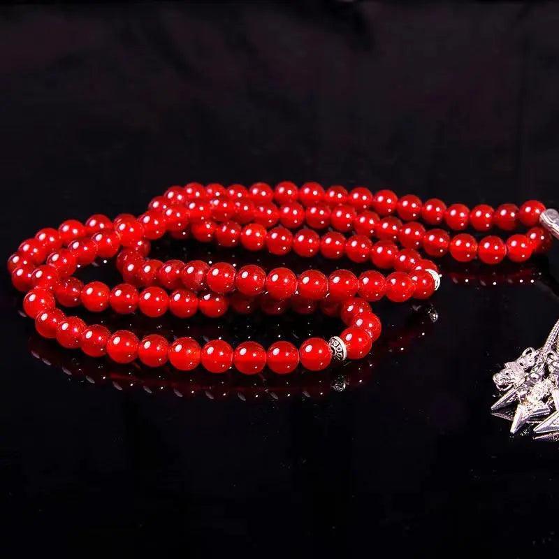 MR051 Agate Tasbeeh - Natural Crystal Prayer Beads for Muslim Misbaha - Mariam's Collection