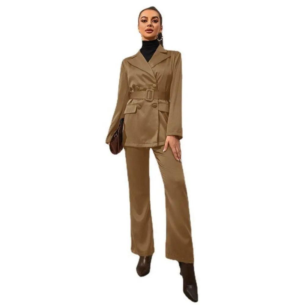 MS012 Formal Four Piece Office Lady Suit Set Work Blazer Jacket Pant - Mariam's Collection