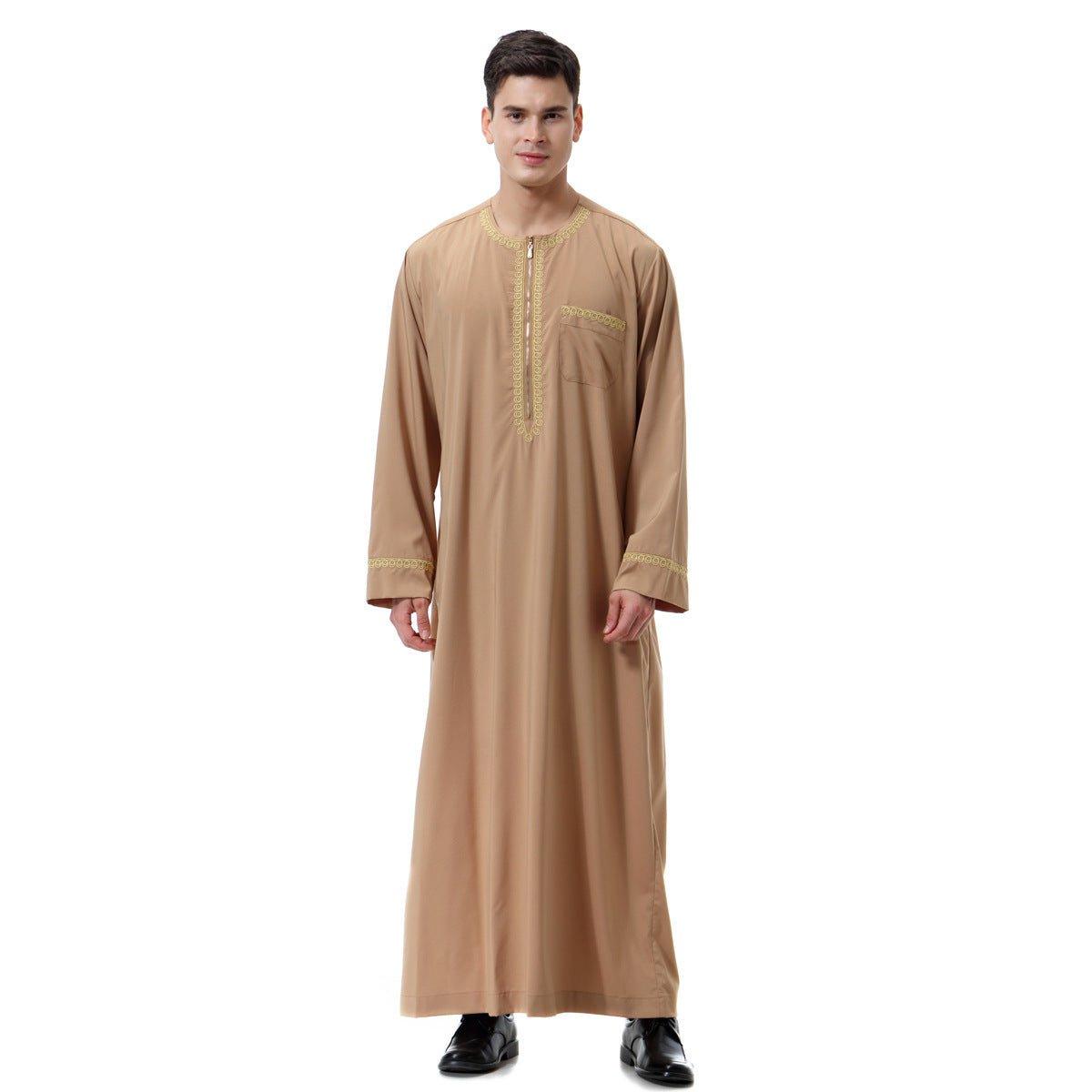 MT005 Gold Stamped design Thobe - Mariam's Collection