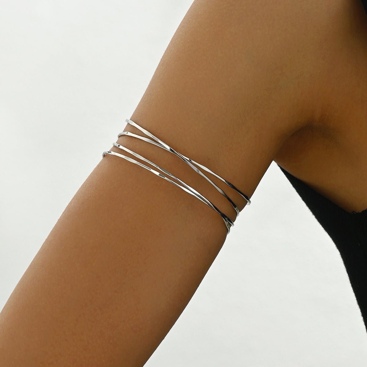 Multi - Layer Geometric Arm Cuff Bracelet (MAC410) - Mariam's Collection