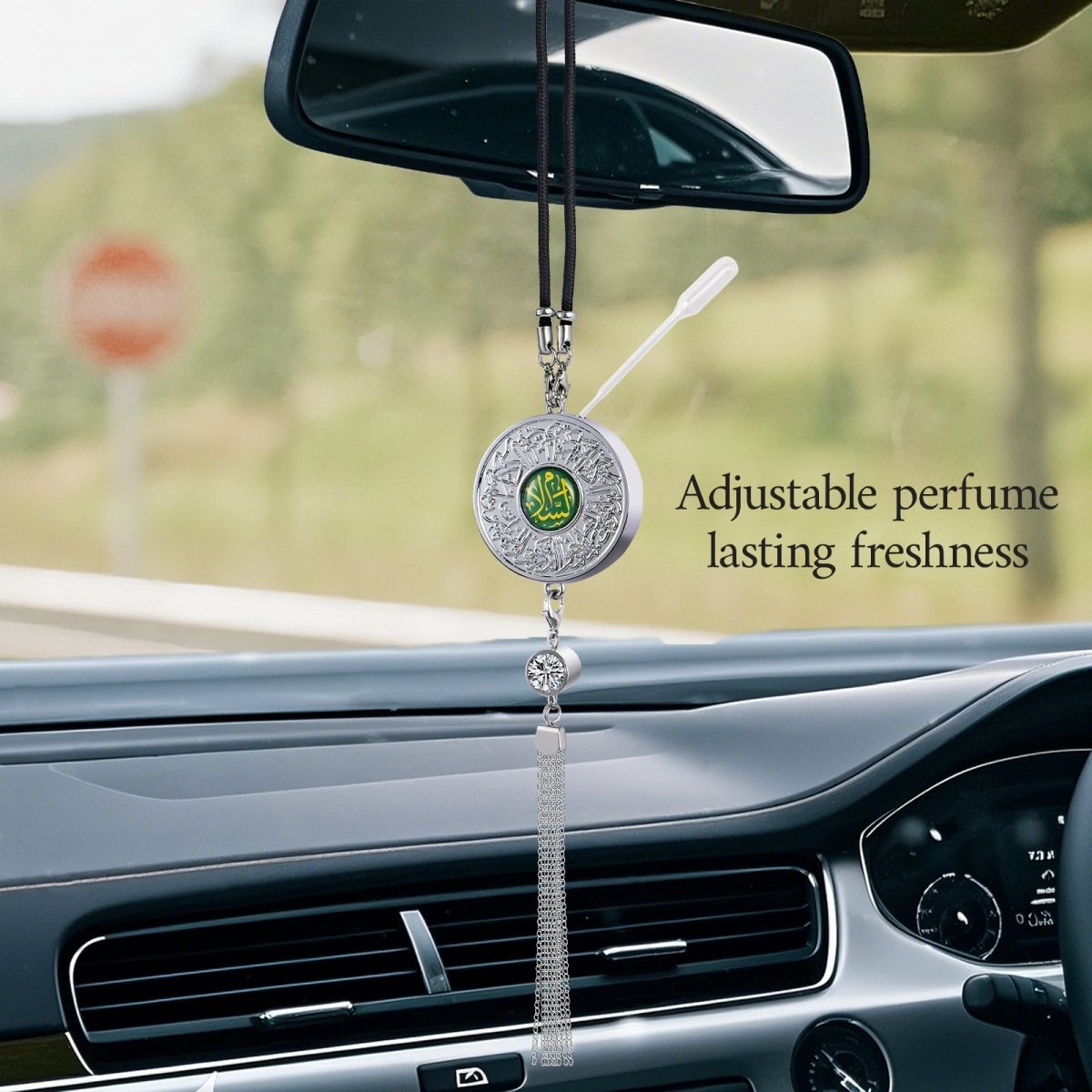 Muslim Car Accessories: Alloy Islamic Hanging Ornaments with Perfume Diffuser (MAC238) - Mariam's Collection
