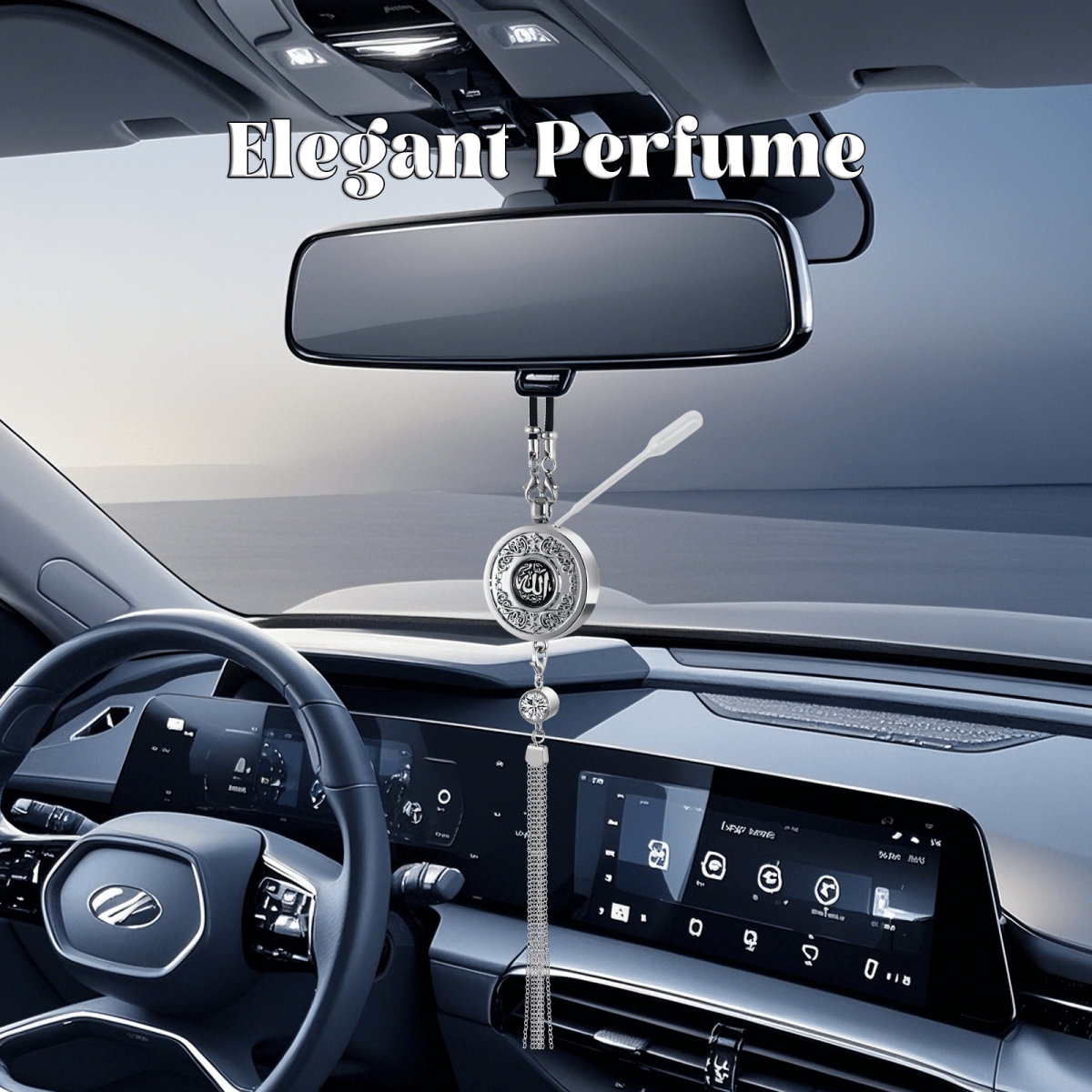 Muslim Car Accessories: Alloy Islamic Hanging Ornaments with Perfume Diffuser (MAC238) - Mariam's Collection