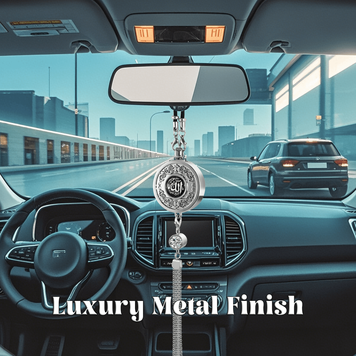 Muslim Car Accessories: Alloy Islamic Hanging Ornaments with Perfume Diffuser (MAC238) - Mariam's Collection