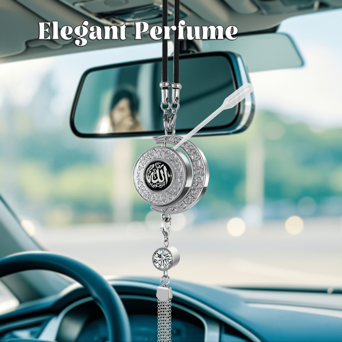 Muslim Car Accessories: Alloy Islamic Hanging Ornaments with Perfume Diffuser (MAC238) - Mariam's Collection