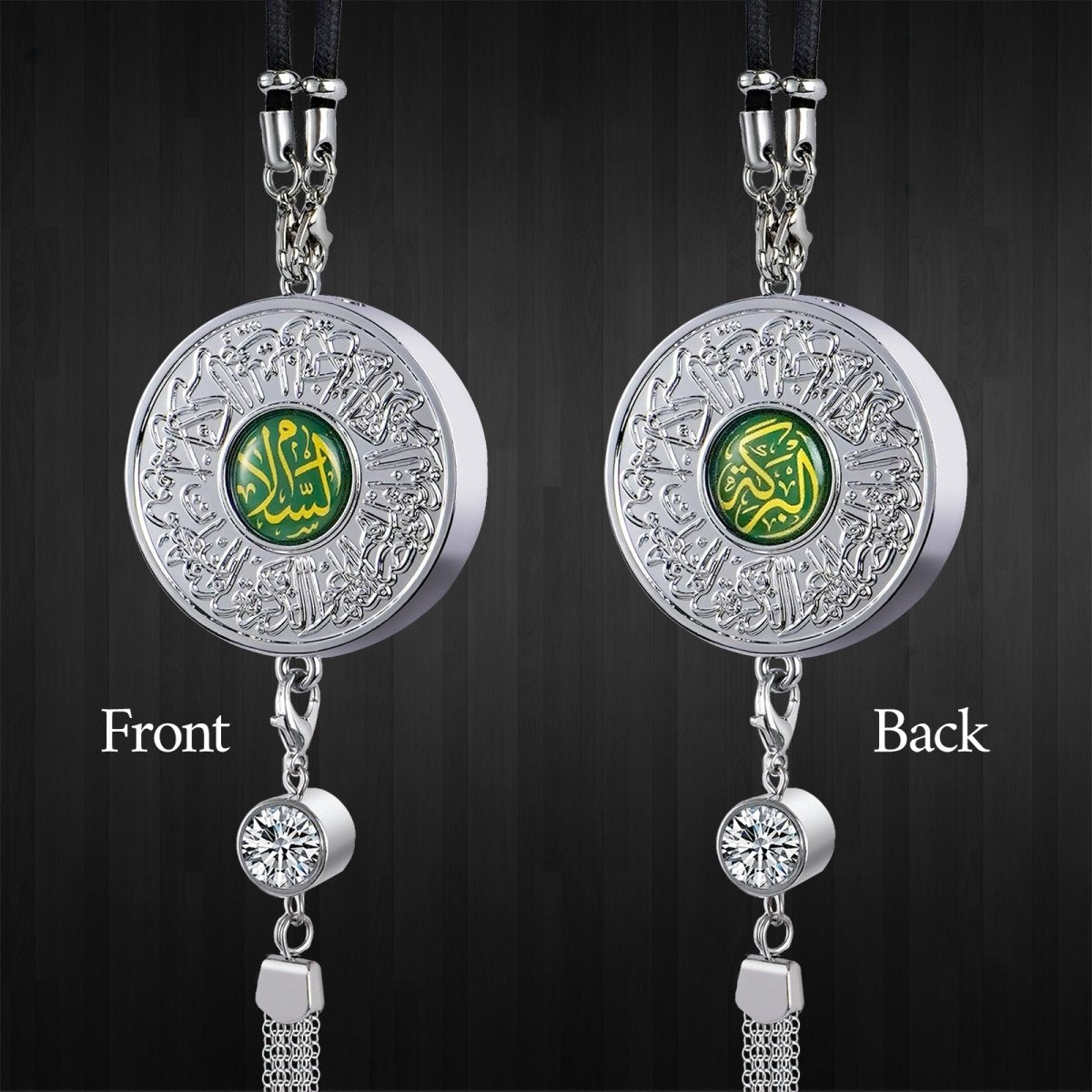 Muslim Car Accessories: Alloy Islamic Hanging Ornaments with Perfume Diffuser (MAC238) - Mariam's Collection