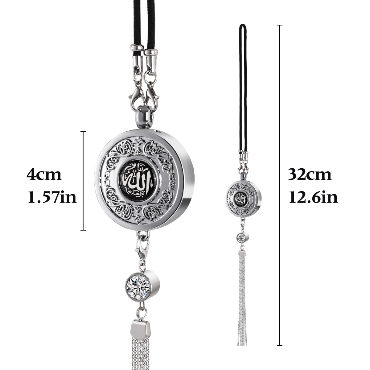 Muslim Car Accessories: Alloy Islamic Hanging Ornaments with Perfume Diffuser (MAC238) - Mariam's Collection