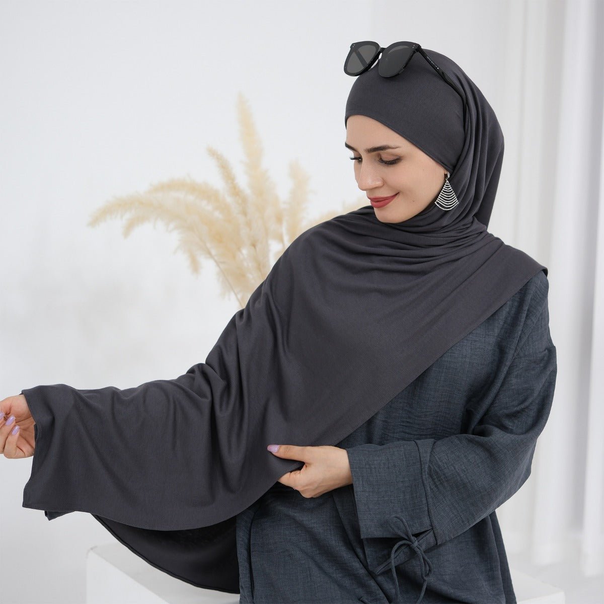 Muslim Women's Everyday Essential Modal Cotton Headscarf | Earth - Tone Solid Color Hijab with Stretch Comfort(MH122) - Mariam's Collection