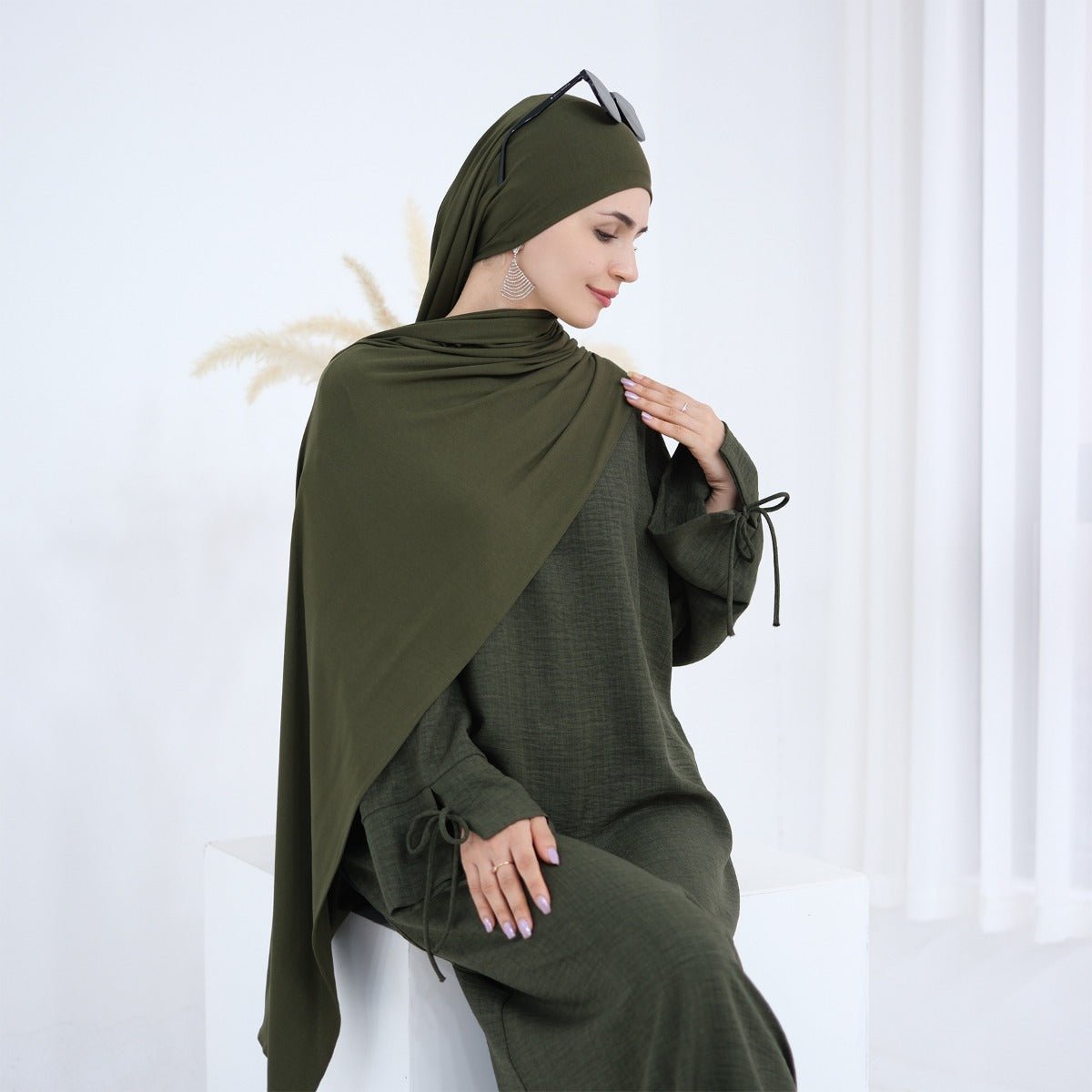 Muslim Women's Everyday Essential Modal Cotton Headscarf | Earth - Tone Solid Color Hijab with Stretch Comfort(MH122) - Mariam's Collection