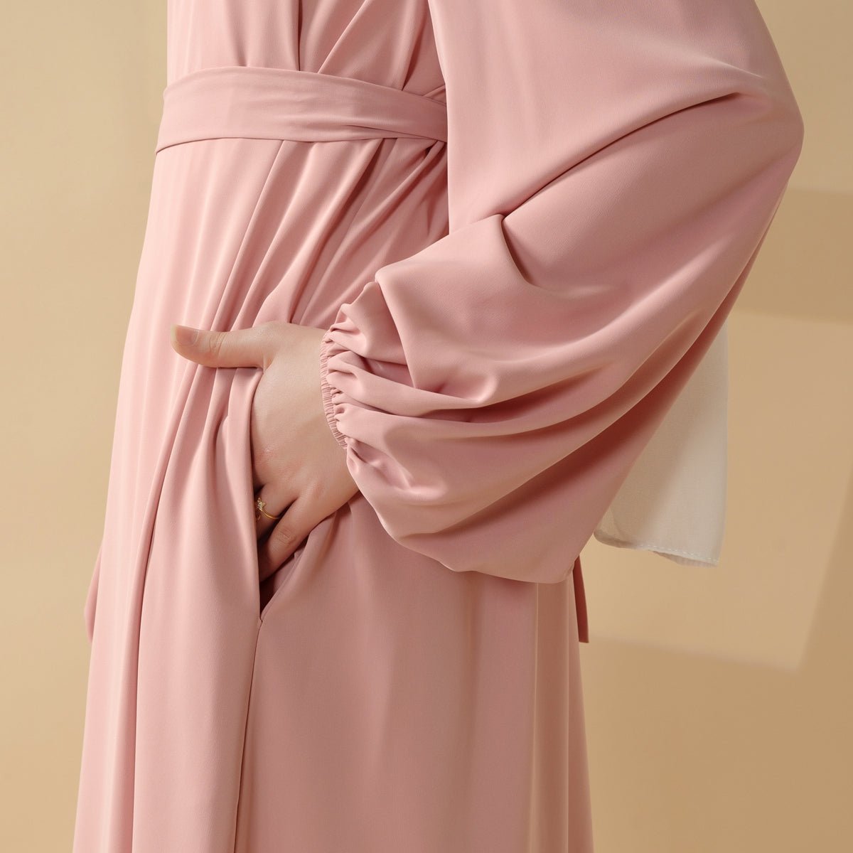 Must - Have Candy Color Essential Pleated Dress Basic Abaya (MA142) - Mariam's Collection