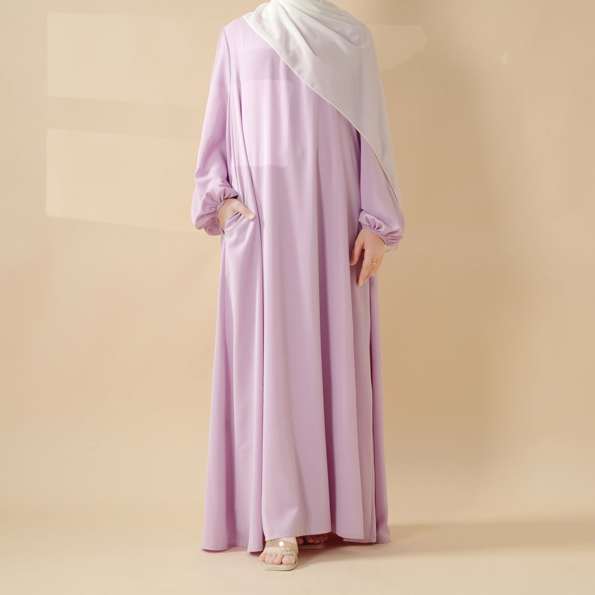 Must - Have Candy Color Essential Pleated Dress Basic Abaya (MA142) - Mariam's Collection