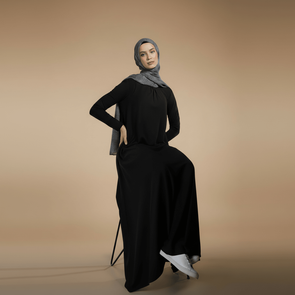 Natural Stretch Premium Lenzing™ Modal A - Line Dress (MA357) - Mariam's Collection