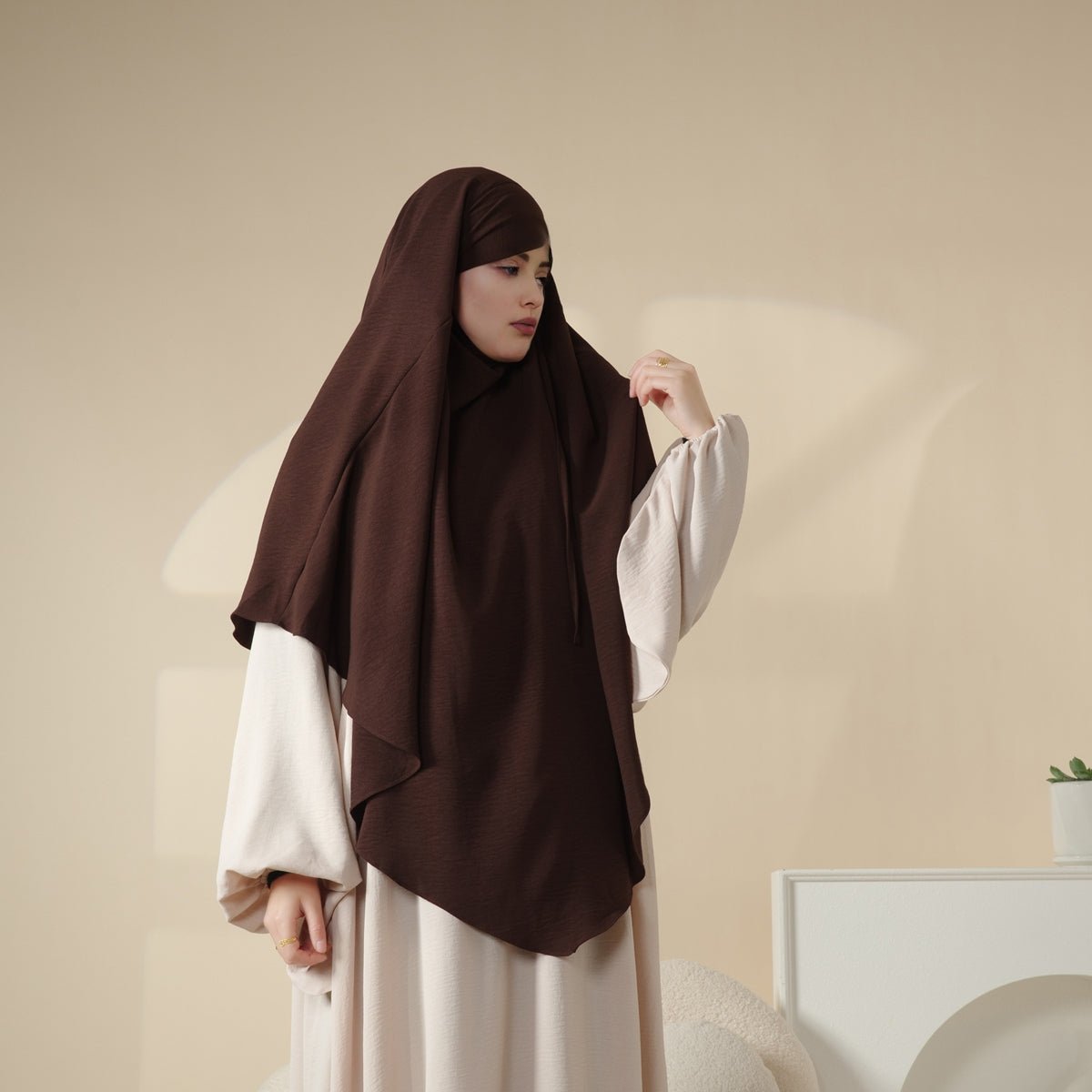 New Crepe 1 - Layer Khimar | Soft Crepe Material Khimar (MK009) - Mariam's Collection