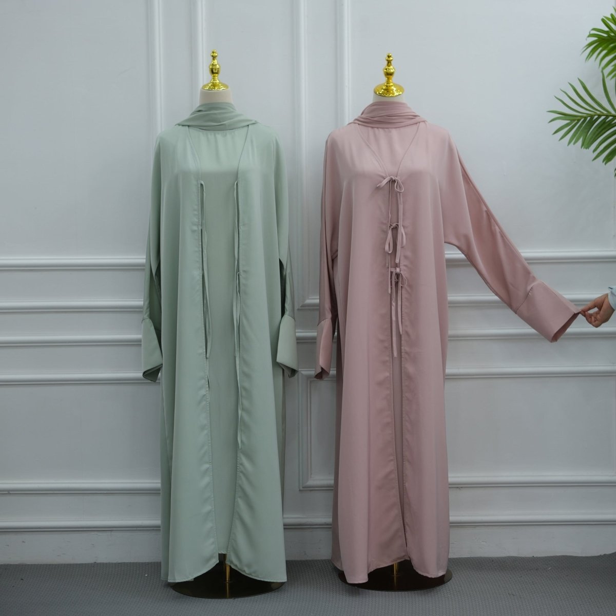 Nida Three-Piece Open Abaya Set(MOA340) - Mariam's Collection