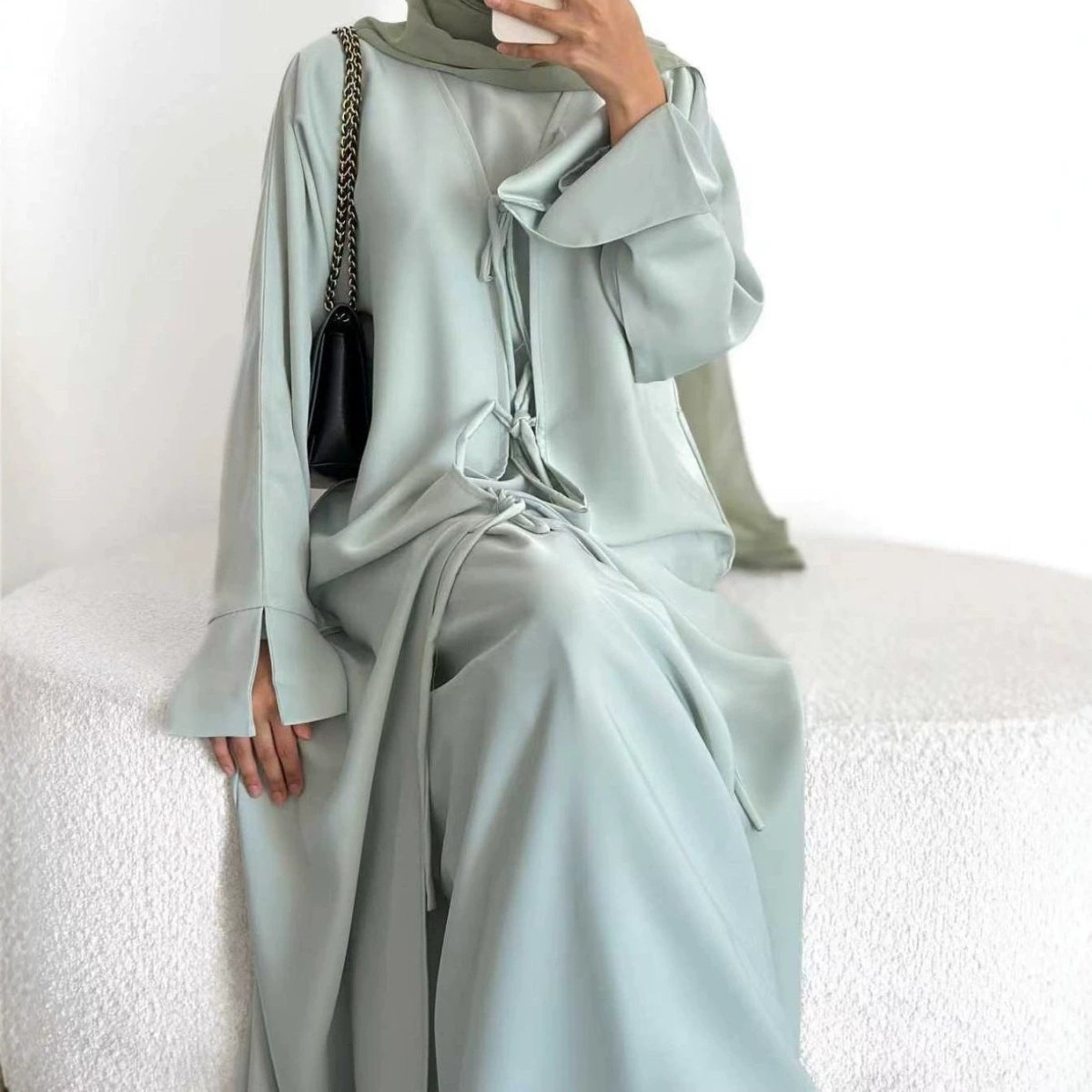 Nida Three-Piece Open Abaya Set(MOA340) - Mariam's Collection