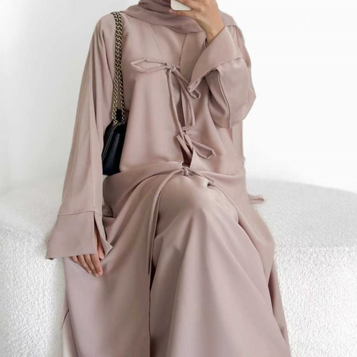 Nida Three-Piece Open Abaya Set(MOA340) - Mariam's Collection