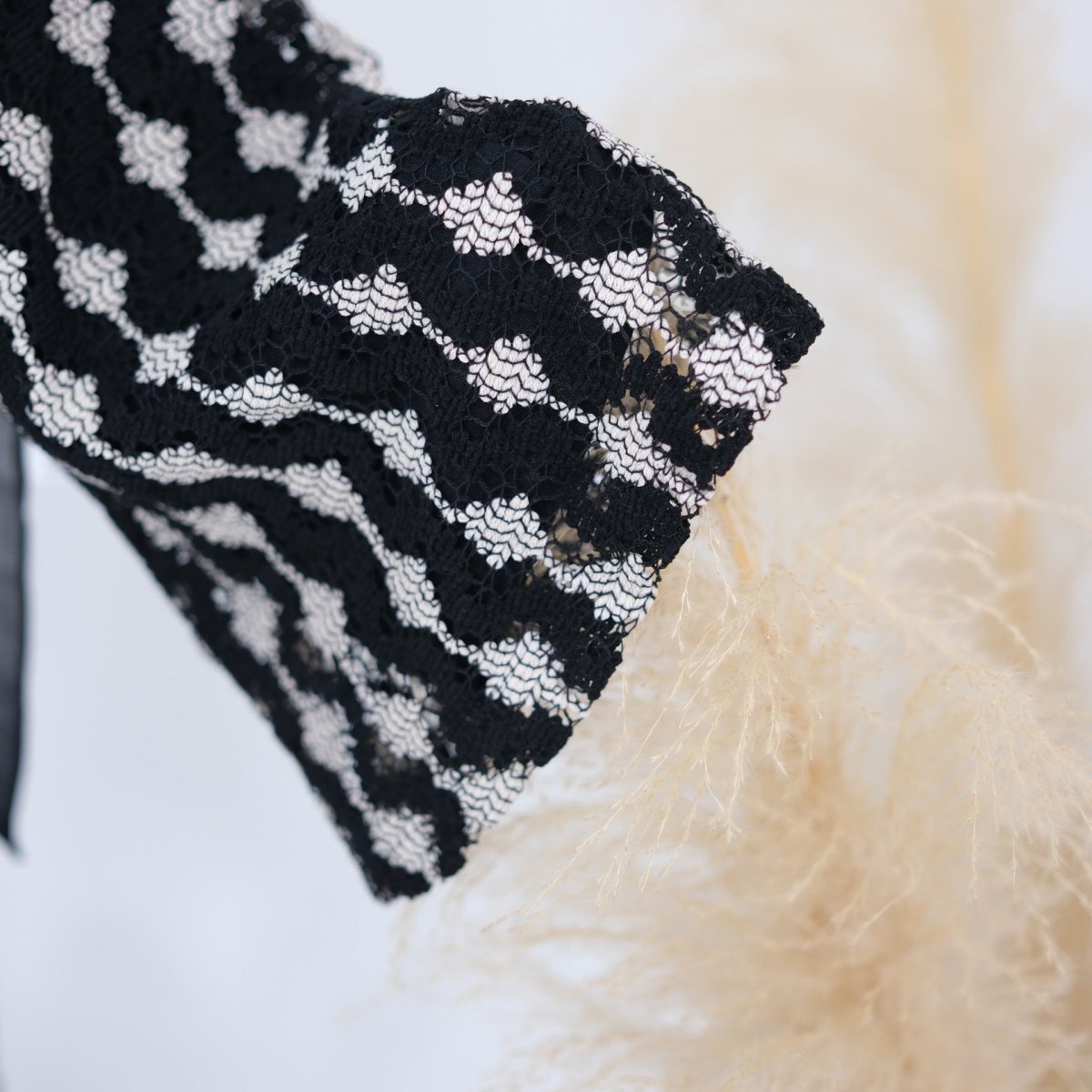 Second colourway of openwork lace knit open abaya